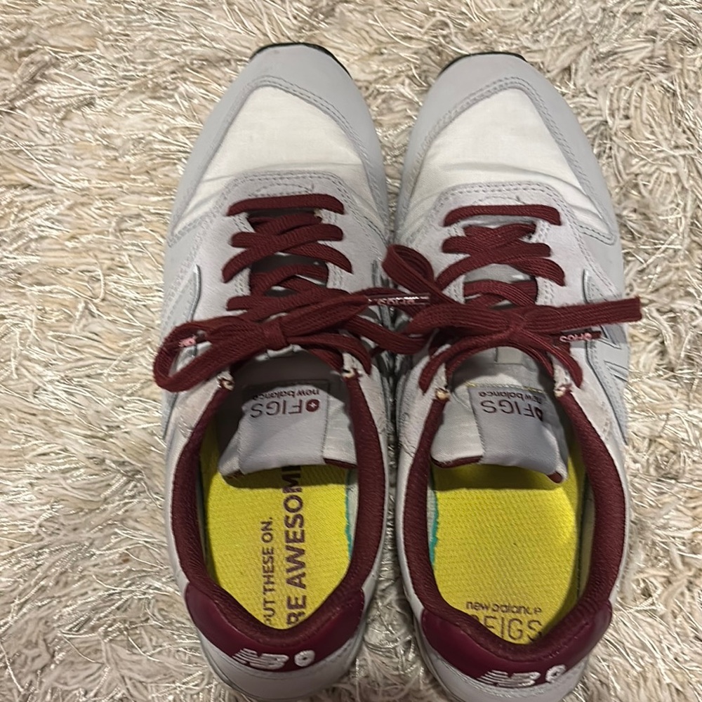 New Balance Gray and Burgundy Sneakers